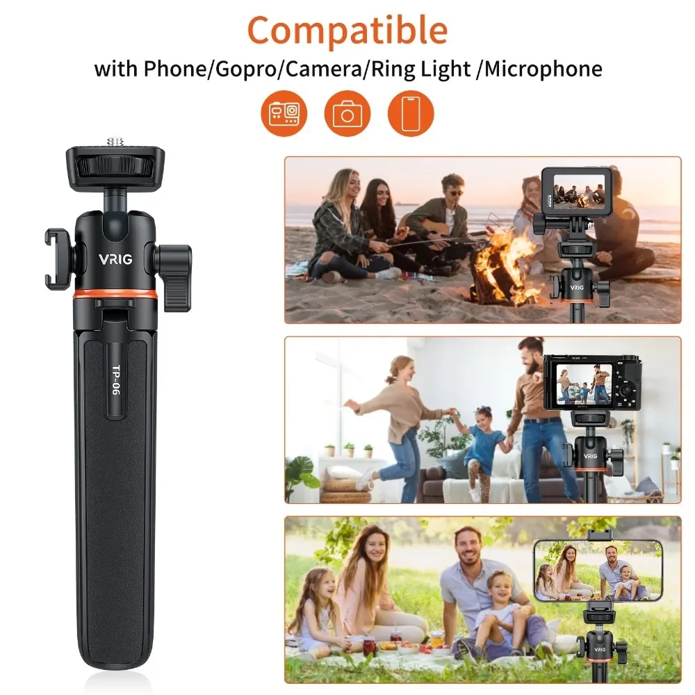 Video Head Tripod Carbon Fiber - TP-06 Mini Extend Phone Tripod Stand