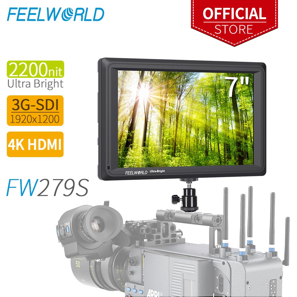Camera Monitor 7 Inch Hdmi 4K - FEELWORLD FW279S 7 Inch 2200nit Daylight