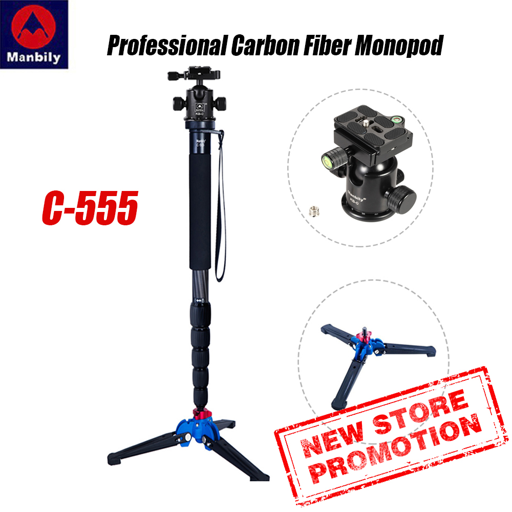 Video Head Tripod Carbon Fiber - Manbily C-555 professional carbon fiber monopod